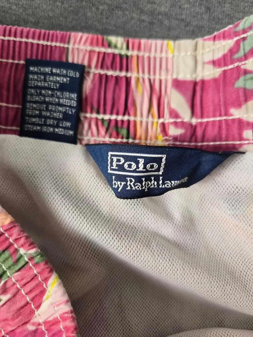 Polo Ralph Lauren Shorts Mens Medium Pink Tropical Floral Swim Trunks Hawaiian
